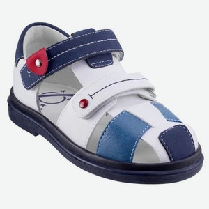 Туфли для мальчика Bumi летние, белые с синим (24)