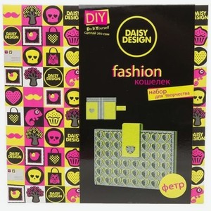 Набор шьем кошелечек Daisy Design Littlest Pet Shop «Сердца», салатовый NEON
