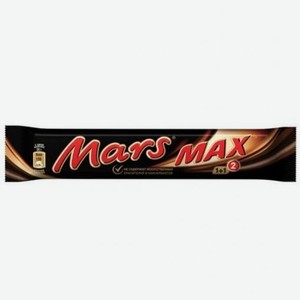Шоколадный батончик Mars Max с нугой и карамелью, покрытый молочным шоколадом 81 гр