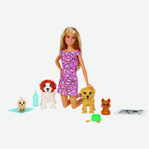 Кукла Barbie с щенками