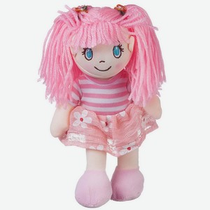 Кукла мягконабивная ABtoys в розовом платье 20 см