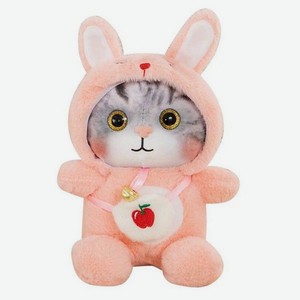 Мягкая игрушка Maxitoys Котик в розовом капюшоне, 12 см
