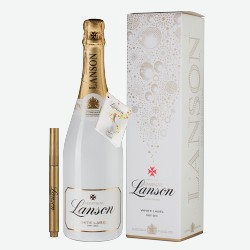 Шампанское Lanson White Label с маркером для персонализации