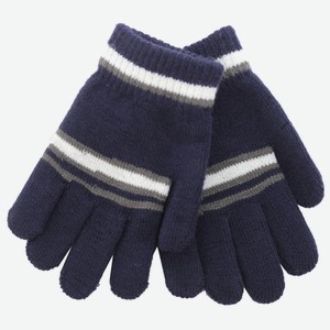 Перчатки для мальчика Принчипесса синие с белой по (10)