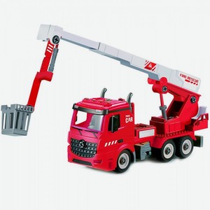 Пожарная машина-конструктор Funky toys с выдвижной стрелой, светом и звуком 1:12