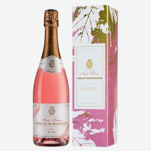 Игристое вино Cremant de Bourgogne Brut Rose в подарочной упаковке 0.75 л.