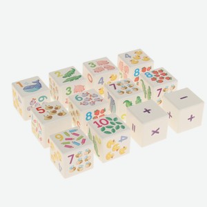 Кубики пластиковые «Кубики для умников. Учимся считать» 12 шт.