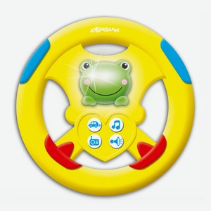Развивающая игрушка Азубкварик «Музыкальный руль Бип-Бип» желтая