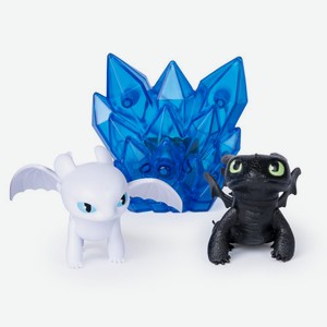 Игровой набор Dragons «2 фигурки светящихся дракончиков и люминесцентный кристалл» 8 см в ассортименте