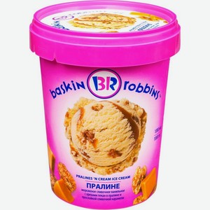 Мороженое сливочное Баскин Роббинс Ванильное пралине с орехами пекан и прослойкой сливочной карамели