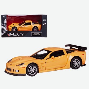 Легковой автомобиль Uni-Fortune «RMZ City Chevrolet Corvette C6-R» металлический с открывающимися дверьми 1:32, желтый