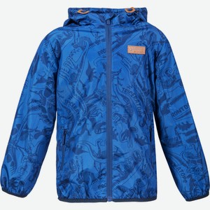 Куртка для мальчика Barkito,синяя с рисунком  дино (98)
