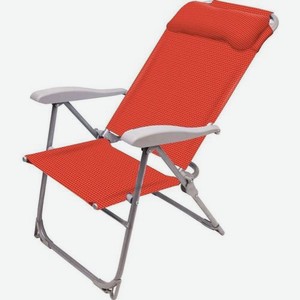 Кресло-шезлонг НИКА К2/ГН, складная конструкция, 5,2кг, красный