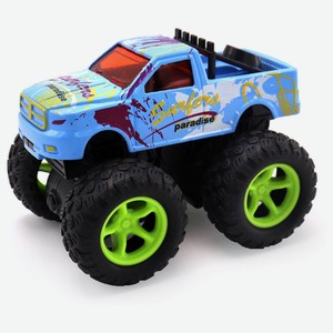Машинка инерционная Funky Toys «Пикап» с зелеными колесами, синяя