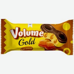 Кекс  Вольюм Голд  в какао глазури с карам. соусом 45г