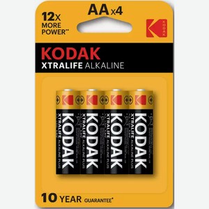 Элементы питания KODAK XTRALIFE ALKALINE AA-4ШТ БЛИСТЕР, , ,