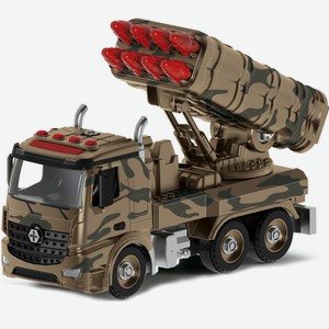 Машина-конструктор Funky toys «Военная с ракетной установкой» фрикционная со светом и звуком 1:12, 28 см