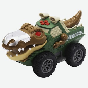 Машинка инерционная Funky Toys «Крокодил» со светом и звуком, зеленая