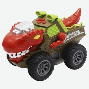 Машинка инерционная Funky Toys «Тираннозавр» со светом и звуком, красная