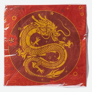 Салфетки бумажные трехслойные Золотой дракон-2 33*33 см, 20 шт