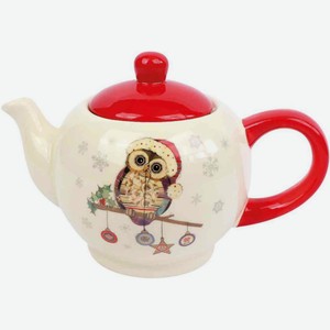 Чайник заварочный Коралл Owl Christmas керамика, 1 л