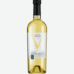 Вино VILLA KRIM Российское Шардоне белое сухое, 0.75л, Россия, 0.75 L