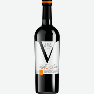 Вино VILLA KRIM Мерло Крым Российское красное сухое, 0.75л, Россия, 0.75 L