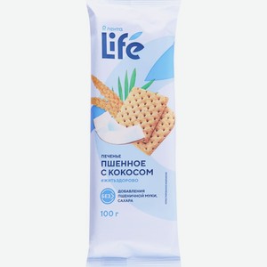 Печенье ЛЕНТА LIFE б/глют Пшенное с кокосом, Россия, 100 г