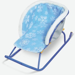 Сиденье для санок NIKA kids меховое голубое со снежинками