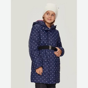 Пальто демисезонное для девочки Hola, темно-синий в сердечки (98)