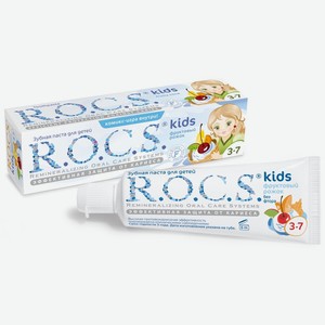 Зубная паста R.O.C.S. «Фруктовый рожок» (без фтора) с 3 до 7 лет 45 г