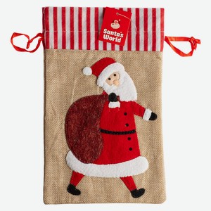 Мешок Santa s World новогодний подарочный 18*30см с принтом артNY01858