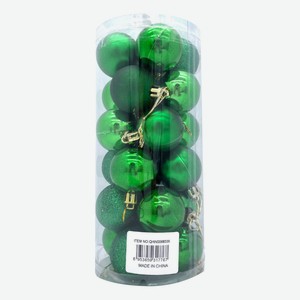 Набор елочных шаров зеленый 4 см 24 шт