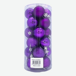Набор шаров на ель фиолетовый 24 шт