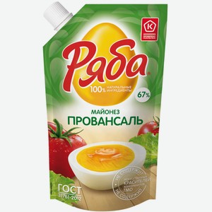 Майонез РЯБА Провансаль 67% с доз., Россия, 233 г