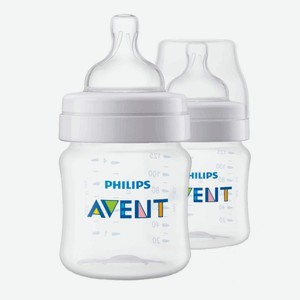 Бутылочка Philips Avent «Anti-colic» с силиконовой соской с рождения 125 мл, 2 шт.