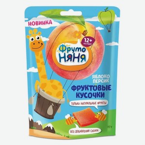Фруктовые кусочки ФрутоНяня из яблок и персиков для детей с 12 мес. 53 гр