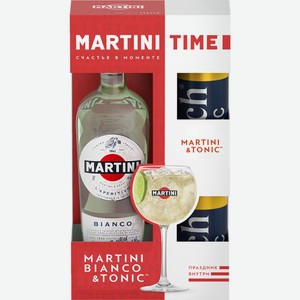 Промо-набор MARTINI Bianco виноградосод. cл. аром.+ тоник 2*0.33L, Италия, 1 L