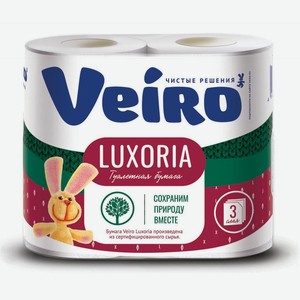 Туалетная бумага <Veiro Luxoria> 3сл 4шт белый Россия