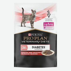 Корм для кошек Purina Pro Plan Veterinary diets 85г с говядиной при сахарном диабете влажный в соусе