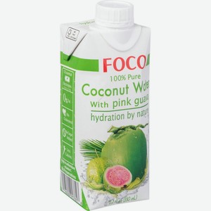 Вода кокосовая Foco с розовой гуавой, 0,33 л