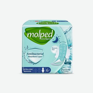 Гигиенические прокладки MOLPED Antibacterial в асс-те, 6-8 шт