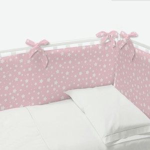 Бортики в кроватку Be2Me «Stars pink» 4 предмета поплин