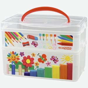 Ящик для игрушек Эконова «Art box» с ручкой 2 секции 5 л