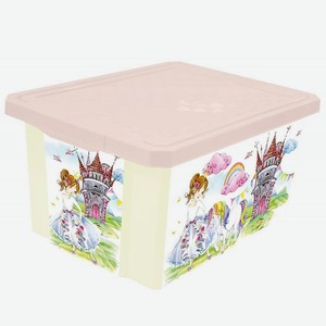 Ящик для игрушек Little Angel «Сказочная Принцесса» 17 л розовый