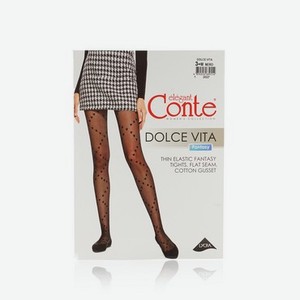 Женские колготки с рисунком Conte Dolce Vita 20den Nero 3 размер