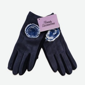Женские перчатки Atto , с искусственным мехом , синие , M