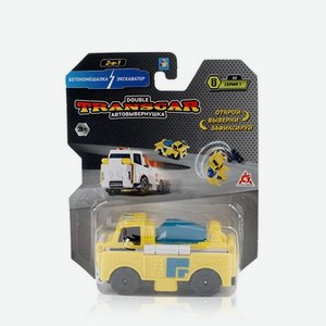 Машинка 1 Toy Transcar Double   Бетономешалка-Экскаватор 2в1   8см