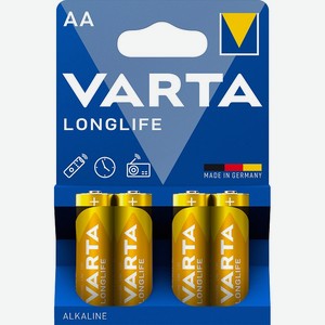 Батарейки Varta Longlife AA LR6 щелочные, 4 шт.