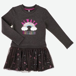 Платье детское Barkito «Радужный единорог», темно- (152)